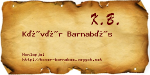 Kövér Barnabás névjegykártya