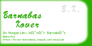 barnabas kover business card